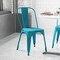 Flash Furniture Tenley Commercial Grade Distressed Blue Metal Indoor-Outdoor Stackable Chairs, 4PK 4-ET-3534-COM-B-GG - alternate 2